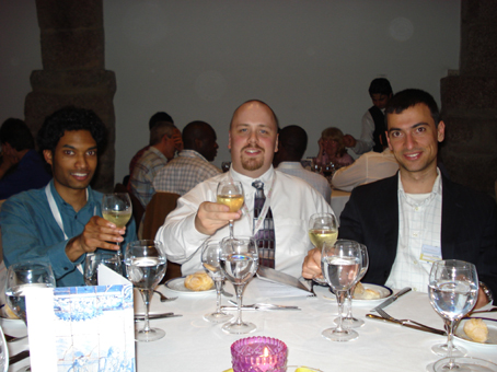 Conference dinner Arjan, Ben and Nuno at the confernece dinner
