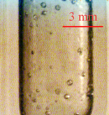Droplets within a meso scale OFM reactor tube