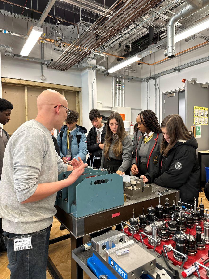 Elliot with Brilliant Club Scholars in Makerspace Elliot with Brilliant Club Scholars in Makerspace