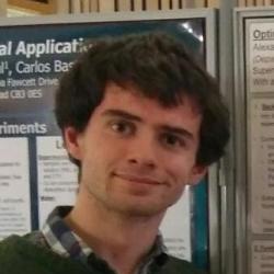 Alexander Harrison, presenting his MEng research poster Alexander Harrison, presenting his MEng research poster
